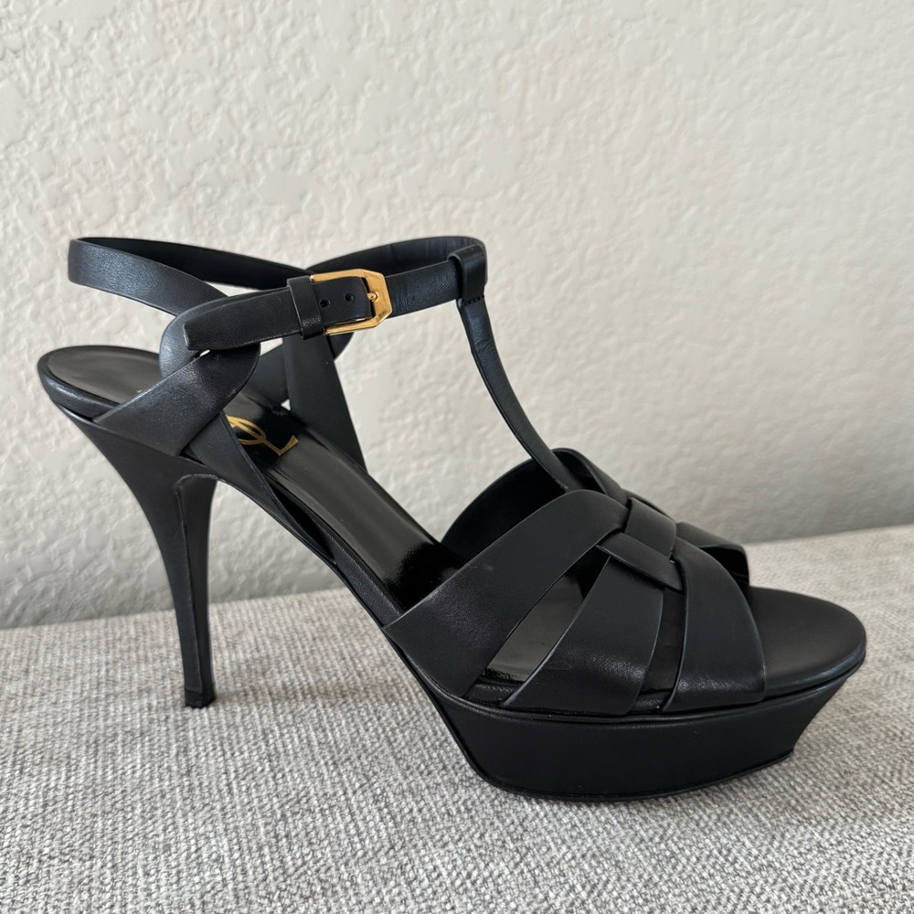 Saint Laurent Tribute Lether Platform Sandals